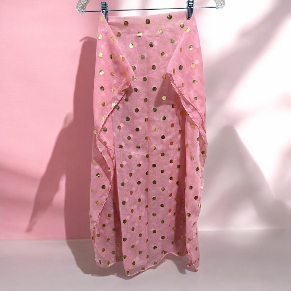 Pink and Gold Polka Dot Women's Scarf